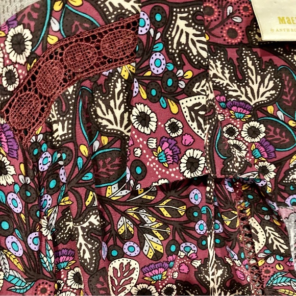 Anthro Maeve Boho Janie Peasant Blouse SZ 12 - Picture 5 of 13
